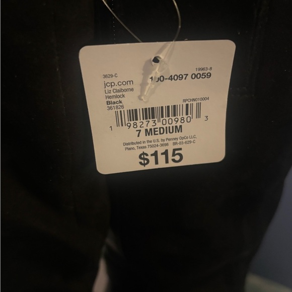 NWT and box Liz Claiborne LC Hemlock tall boots. Black. 7 medium memory foam - Picture 6 of 7